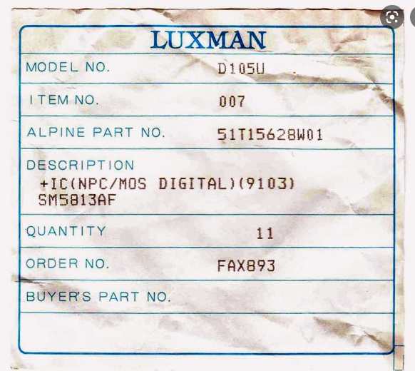LUXMAN D-105U, IC: SM5813AF/APT Spare Part RV HI FI