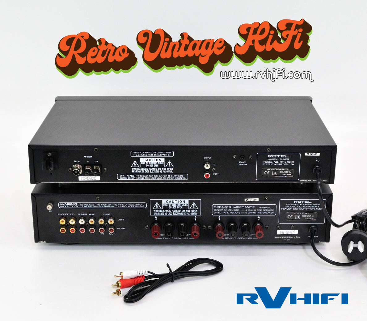 ROTEL RA-931 MK II Stereo Integrated Amplifier RT-940AX  AM/FM Stereo Tuner Combo Retro Vintage Audio at RV HI FI
